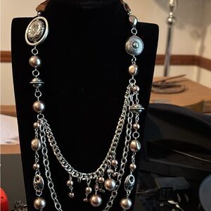 Chico's Silver and Bronze Multi-Strand Necklace